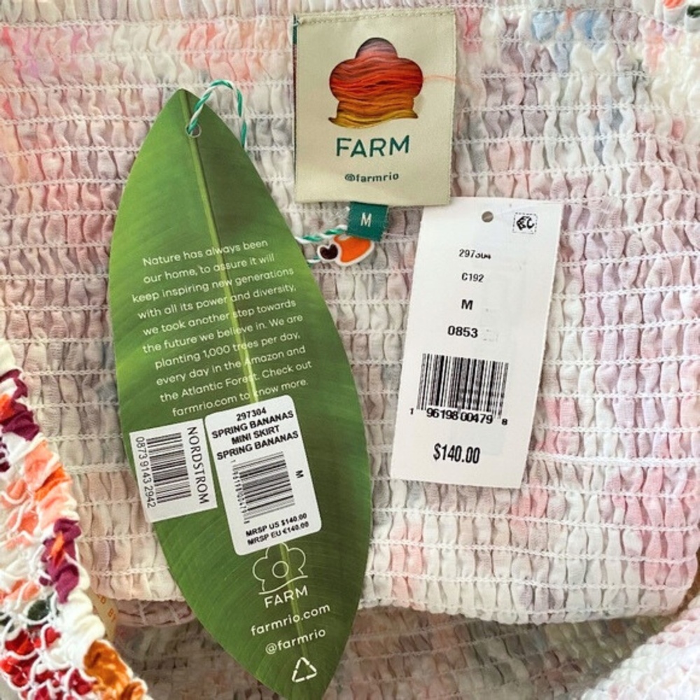 NEW Farm Rio Spring Bananas Mini Skirt Medium - Picture 16 of 17